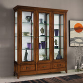 Klassische dreitürige Vitrine aus Kirschholz Art D'Este Piombini